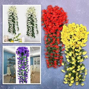 Buket visećeg veštačkog cveća, realistično | HANGROSE